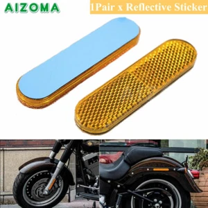 2X Universal Warning Reflector Reflective Stickers For Motorcycle ATV Car Truck - Picture 1 of 10