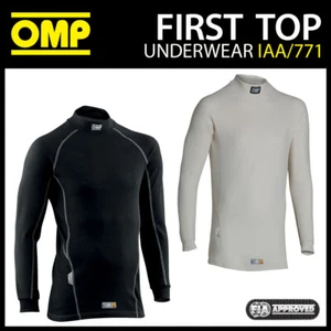 OMP First Top Fireproof Base Layer Underwear FIA Motorsport Race Rally Karting - Picture 1 of 31