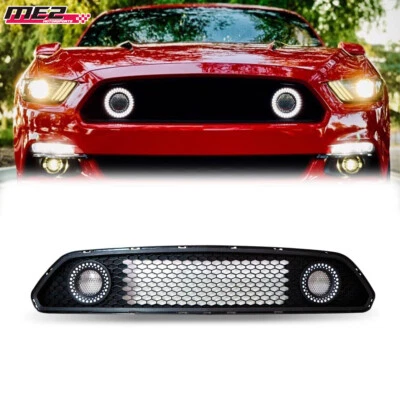 Anillo halo de malla superior ecológico para Ford Mustang GT V6 2015-2017 con LED DRL blanco Foto 1 de 4