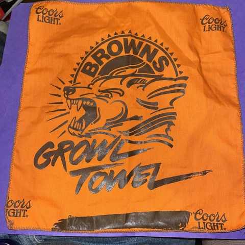 vintage 90s Cleveland Browns Growl Towel NFL Ohio Coors Light Cover