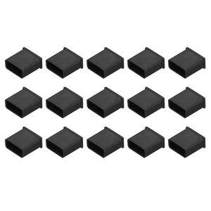 15 pièces prises de port USB pour ordinateur portable couvre capuchons protection anti-poussière pour extrémité USB mâle, noir - Photo 1 sur 4