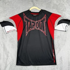 Tapout Y2K Logo Spellout Shirt Youth Large MMA Boxing Grunge Red Black Stretch - Picture 1 of 8