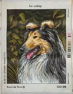 Royal Paris "Le Colley" Collie Hund Nadelspitze Leinwand 14,5"x18,75" 13296 - Bild 1 von 2