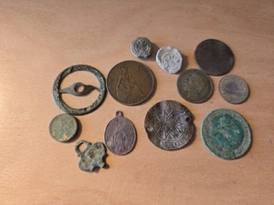 Lot of metal detecting finds as photo Uncleaned Condition All Found In Uk LA15q - Picture 1 of 2