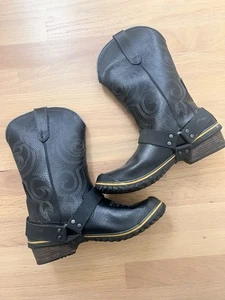 SOREL Slimwestern Mujer Talla 10 Negro Impermeable Botas Vaqueras Motociclista - Imagen 1 de 9