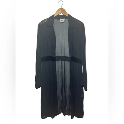 Johnny Was | Plumero Kimono Transparente | Negro | Forro Terciopelo | Seda/Rayón | Grande Foto 1 de 4