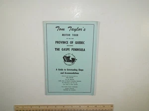 1950s Tom Taylor's Motor Tour Province of Quebec Gaspe Peninsula Brochure 24 pgs - Picture 1 of 5