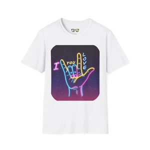 Neon Love Unisex T-Shirt, I Love You Shirt, Valentine's Day Tee, Romantic Gift, - Picture 1 of 33