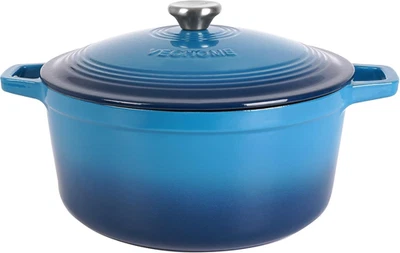 Casseruola in Ghisa Smaltata  Blu 6L Ø28Cm, Cocotte Ultra Resistente, Pentola Co - Immagine 1 di 4