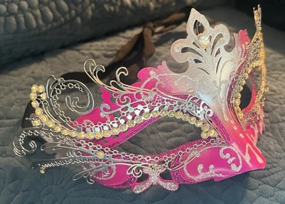 Masquerade Mask for Women, Crystal Mask Rhinestone, Venetian Party, Evening Prom - Image 1 of 3