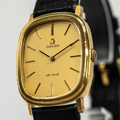 *No Tariffs* Vintage 1974 OMEGA De Ville Cal.625 MT Gold Genuine Belt 28mm Men's - Image 1 of 4