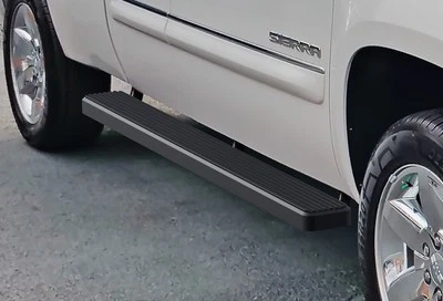 高级 5 英寸 BLK iBoard 侧踏板 适合 99-13 雪佛兰 Silverado GMC Sierra 双驾驶室 — 第 1/4 张图片