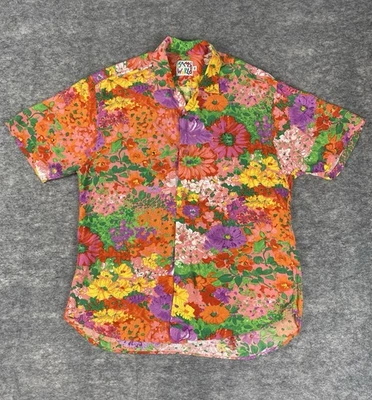 Camisa De Colección Jams World In Bloom Para Hombre M Floral Hawaiana Años 80 Colorida Transpirable Foto 1 de 4