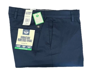 Men's Dockers Iron Free (Navy Blue) Classic Fit Flat Front Stain Defender Pants - Picture 1 of 5