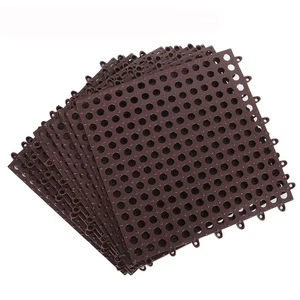 12Pack 12" x 12" Interlocking Rubber Bathroom Flooring Tiles Non-Slip Drainag... - Bild 1 von 7