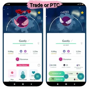 Pokemon *** Shiny Dynamax Gastly ***Tr'ade 20k o P'T.C (por favor, leer descripción) - Imagen 1 de 1