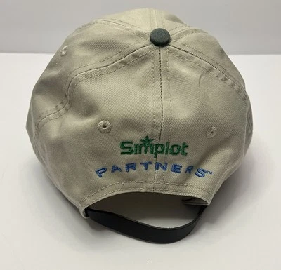 Sombrero de empleado vintage Simplot “Green Partners” gancho y bucle cierre de correa de cuero Foto 1 de 4