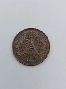 Coin, Belgium 2 centimes, Legend in Dutch - 'ALBERT KONING DER BELGEN' 1911 - Picture 1 of 3