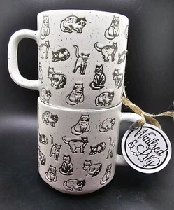 Winifred & Lily Cats Speckeld Mug Embossed Raised Design 18oz Embossed Cup  - Picture 1 of 5