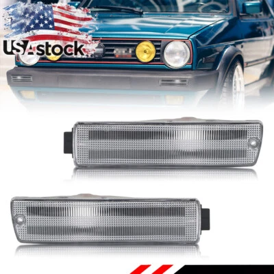 Luces de señalización de parachoques delanteras con lente transparente para VW Golf Mk2 II A2 GTi Jetta 1990-1992 Foto 1 de 4