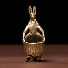 Antique Brass Kangaroo Figurine Collectible for Home Office Desktop Tea Ceremony