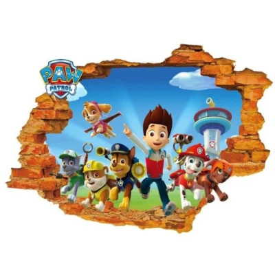 PAW PATROL STICKER Wandaufkleber Wandtattoo 3D Aufkleber Kinderzimmer Deko Hunde - Bild 1 von 4
