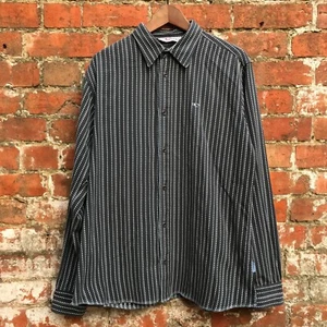 Camisa O'Neill Vintage Años 00 Para Hombre XL Negra Rayas Manga Larga Patinador Surfista - Imagen 1 de 14