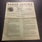 Kohler K91T Parts Manual Wheel Horse Cub Cadet John Deere
