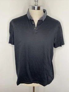 Ted Baker Shirt Mens 6 XL Black Polo Shirt Short Sleeve Collared Pocket - Picture 1 of 10