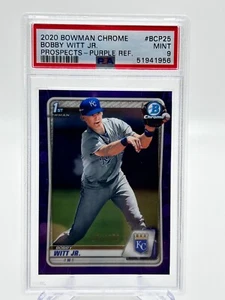 BOBBY WITT JR 2020 BOWMAN CHROME 1ST PURPLE REFRACTOR 101/250 PSA 9 #BCP-25 JC - Picture 1 of 2
