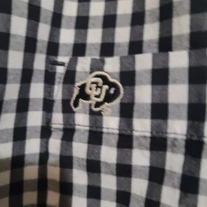 PAXTON MEN'S CU BUFFS LOGO BUTTON UP GINGHAM LS SHIRT SIZE L 100% COTTON - Picture 1 of 7