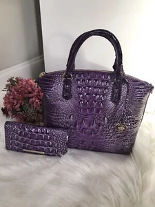💜Brahmin Duxbury Satchel & Ady Wallet Ultraviolet Melbourne💜 - Picture 1 of 5
