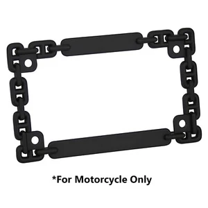 CADENA 3D NEGRO METAL MARCO DE PLACA DE MOTOCICLETA PARA TRIUNFO - Imagen 1 de 4