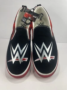 WWE Slipper Canvas Schuhe Herren Größe 11,5 neu mit Etikett gemahlen schwarz weiß rot - Bild 1 von 8