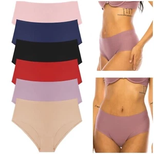 6 Pack Sexy Womens Ice Silky Panties Brief Lingeries Ladies Underwear Bikini M - Picture 1 of 6