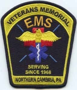PARCHE CONMEMORATIVO DE VETERANOS Northern Cambria PENNSYLVANIA EMS AMBULANCIA incendio - Imagen 1 de 1