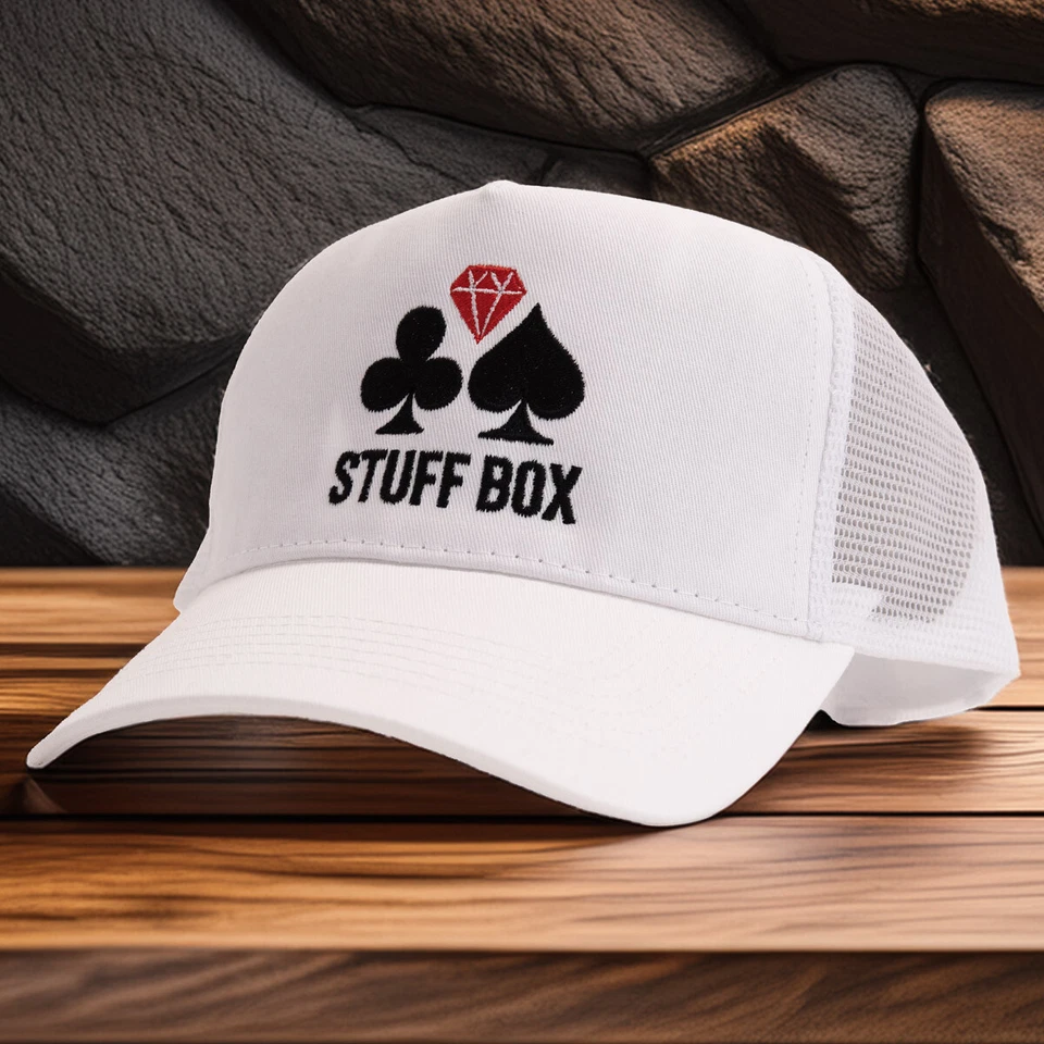 Poker Snapback Cap "Card Diamond" – Verstellbare Trucker Cap in Weiß Unisex  - Bild 1 von 4