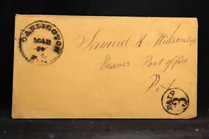 Pennsylvania: Darlington 1850s Stampless Cover, Black Circled PAID 3, Beaver Co - Bild 1 von 2