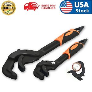 2 Pcs Multi-function Universal Wrench Set Self Adjusting, Power Grip for Autos