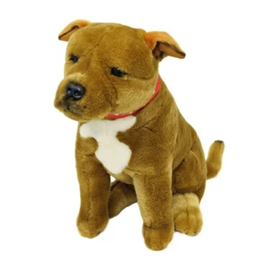 Lester the Staffy Terrier Staffordshire Soft Plush Toy 16"/40cm Brown/White Bocc - Picture 1 of 3