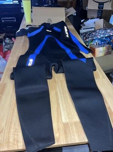 Hevto Wetsuit- Yacht-1 Mens Full Long Sleeve Wetsuit-3/2 mm- Black/Blue - Size S - Picture 1 of 8