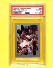 1998 Upper Deck International Stickers #35 Michael Jordan Card PSA 10 Bulls