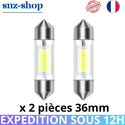 2x Navette C5W C10W LED 6 SMD 36mm Fusible Canbus Blanc 6000k 12V  ANTI ERREUR - Imagen 1 de 4
