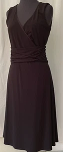 Sigrid Olsen 🌿talla 4 vestido negro sin mangas con cruzado delantero debajo de la rodilla - Imagen 1 de 8