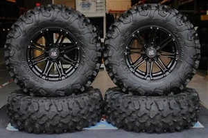 WOLVERINE X2 , X4 28" CARNIVORE RADIAL ATV TIRE 14" HL3 BLACK WHEEL KIT IRS11K - Picture 1 of 7