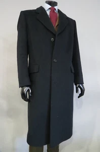Hammersley Savile Row made in England wool cashmere Navy Blue Top coat 42 R - Picture 1 of 10