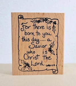 Embossing Arts Sweet Home Holzstempel mit Vers Lukas 2:11 - Bild 1 von 3