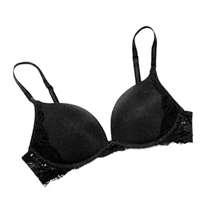 Victoria's Secret Dream Angels, Black with Lace Push-Up Bra, size 36B - Picture 1 of 3