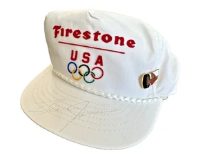 Bruce Jenner signierter Firestone USA Olympia Swingster Hut Firehawk Pin IMSA Racing - Bild 1 von 10