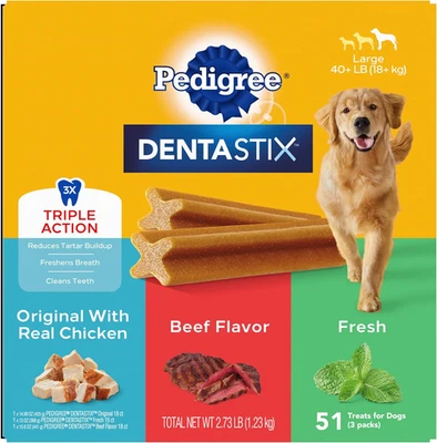 Dentastix Large Breed Dog Treats, Original, Beef & Fresh Flavor, 2.73 Lb. Variet - Image 1 of 4